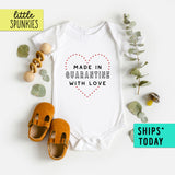 Made with Love in Quarantine Pregnancy Reveal Announcement Onesie