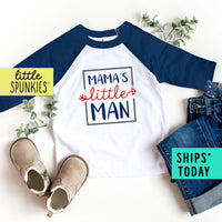 Mama's Little Man Toddler Mother's Day Raglan Shirt