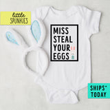 Miss Steal Your Eggs Funny Baby Easter Onesie