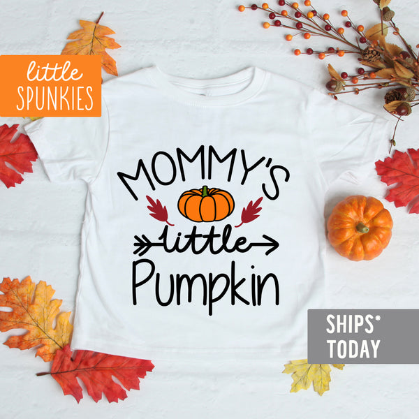 Mommy's Little Pumpkin Toddler Youth Halloween Kids Shirt