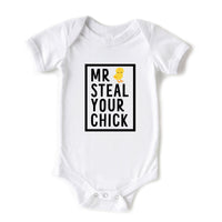 Mr Steal Your Chick Funny Baby Easter Onesie
