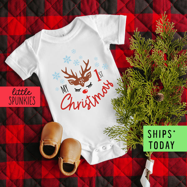 My First Christmas Baby Girl Onesie