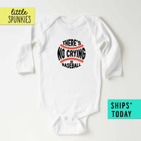 No Crying in Baseball Sports Themed Baby Onesie