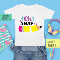 Oh Snap Pencil Toddler & Youth Back to School T-Shirt