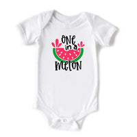 One in a Melon Baby Girl First Birthday Watermelon Onesie