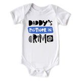 Partner in Crime BLUE Father's Day Baby Boy Onesie