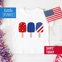 Patriotic Popsicles Toddler Youth 4th of July Shirt