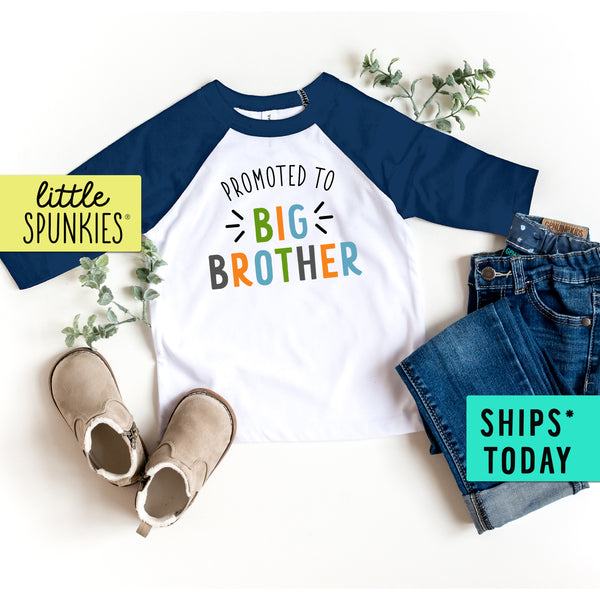 Promoted to Big Brother Pregnancy Announcement Toddler Raglan