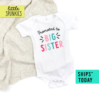 Promoted to Big Sister Pregnancy Announcement Baby Girl Onesie