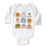 Pumpkin Variety Chart Baby Fall Onesie