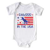 Rawrr in the USA Baby 4th of July Onesie