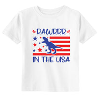 Rawrr in the USA Toddler Youth 4th of July Shirt