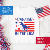 Rawrr in the USA Toddler Youth 4th of July Shirt