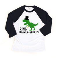 Ring Bearer Saurus Boy Wedding Dinosaur Raglan Shirt