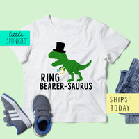Ring Bearer Saurus Boy Toddler Youth Wedding Dinosaur T-Shirt