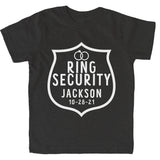 Personalized Ring Security Boy Toddler Youth Wedding Name and Date T-Shirt
