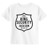 Personalized Ring Security Boy Toddler Youth Wedding Name and Date T-Shirt