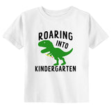 Roaring Into Kindergarten Toddler & Youth Back to School Dino T-Shirt