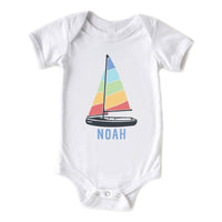 Personalized Sailboat with Baby Name Summer Lake Onesie