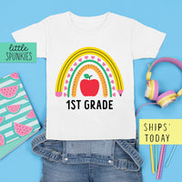 School Rainbow 1st Grade Youth Back to School First Grader T-Shirt