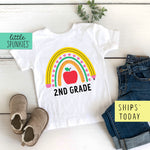 School Rainbow 2nd Grade Youth Back to School Second Grader T-Shirt