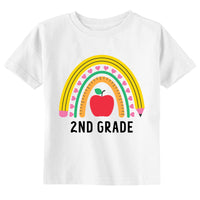 School Rainbow 2nd Grade Youth Back to School Second Grader T-Shirt