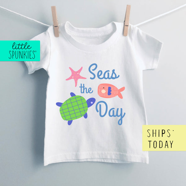 Seas the Day Summer Toddler & Youth Beach T-Shirt