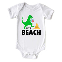 T-Rex Let's Beach Summer Baby Beach Onesie