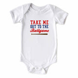 Take Me Out to the Ballgame Baseball Sports Themed Baby Onesie