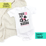 Country Girl This is My First Rodeo Onesie Birthday Outfit (PINK)