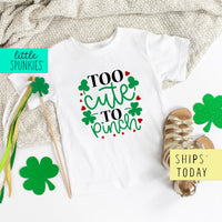 Too Cute to Pinch Toddler St Patrick's Day