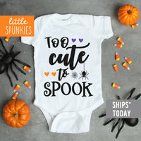 Too Cute to Spook Halloween Baby Onesie