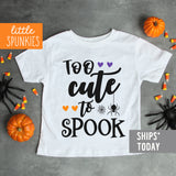 Too Cute to Spook Toddler Youth Halloween Kids Shirt