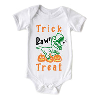 Trick Rawrr Treat Halloween Baby Dinosaur Onesie