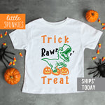 Trick Rawrr Treat Toddler Youth Halloween Kids Shirt