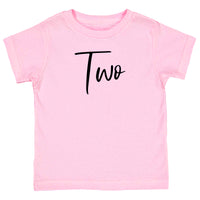 Two Birthday Girl Toddler & Youth T-Shirt HANDWRITTEN