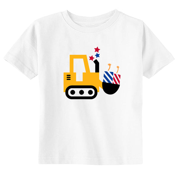 USA Excavator Toddler Youth 4th of July Shirt