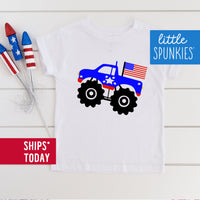 USA Monster Truck Toddler Youth 4th of July Shirt