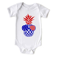USA Pineapple Baby 4th of July Onesie
