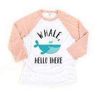 Whale Hello There Beach Summer Toddler Unisex Beach Baseball Raglan Tee