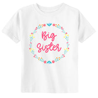 Big Sister Announcement Floral Wreath Toddler & Youth T-Shirt