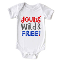 Young Wild & Free Baby 4th of July Onesie
