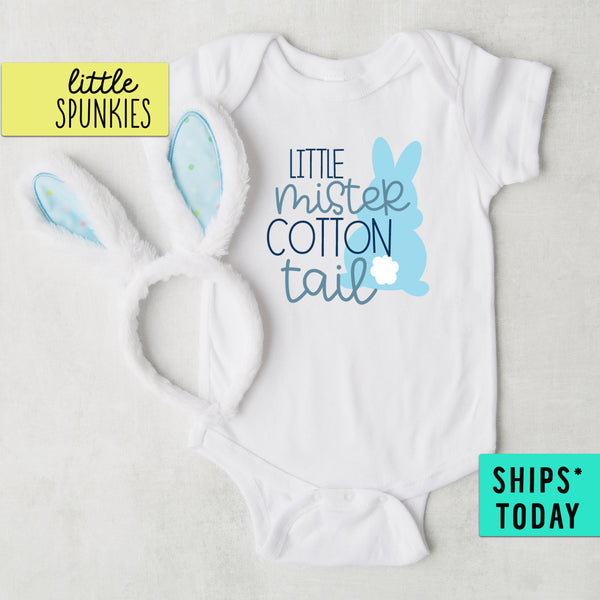 Little Mister Cotton Tail Cute Baby Boy Easter Infant Bodysuit